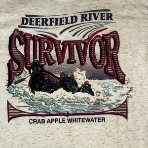 Vintage NWOT Cal Cru Deerfield River Survivor Graphic Tee L/XL